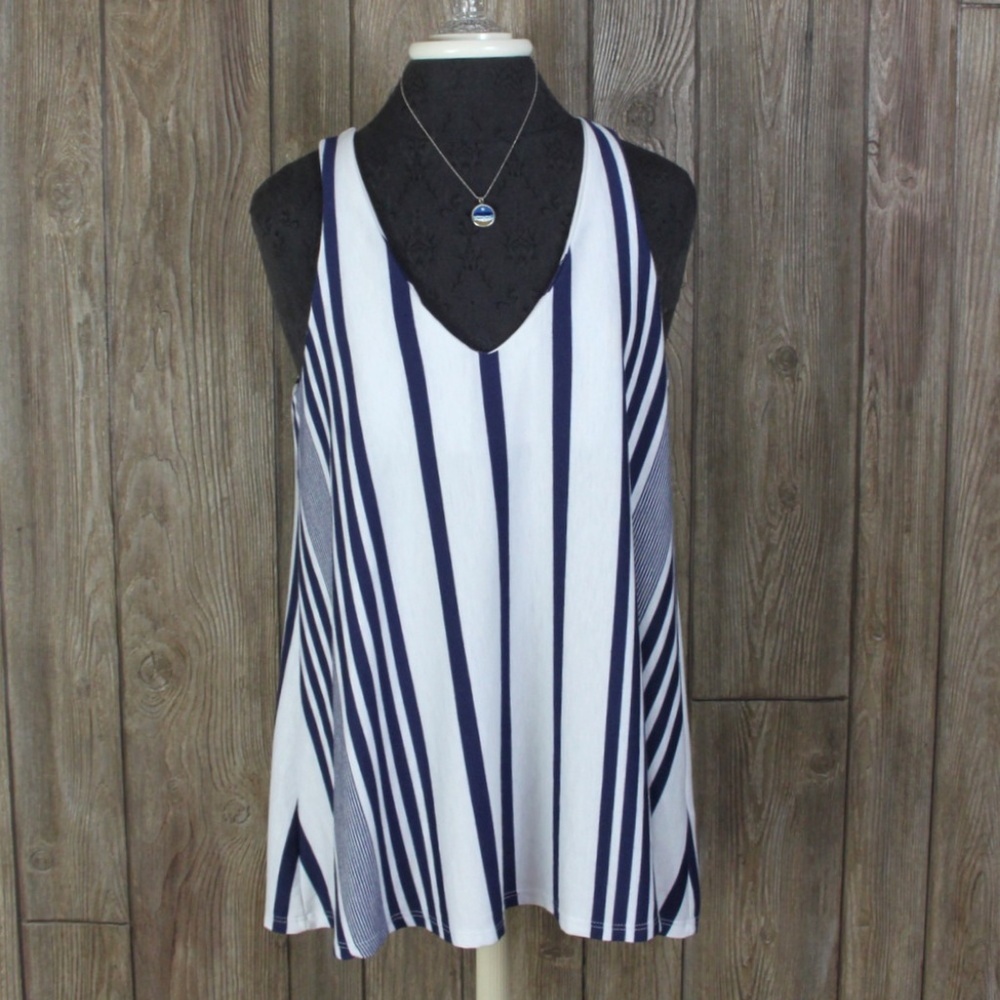 Cute Puella M size Blouse Blue White Aline